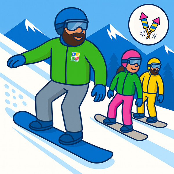 Snowboard course New Year for adults