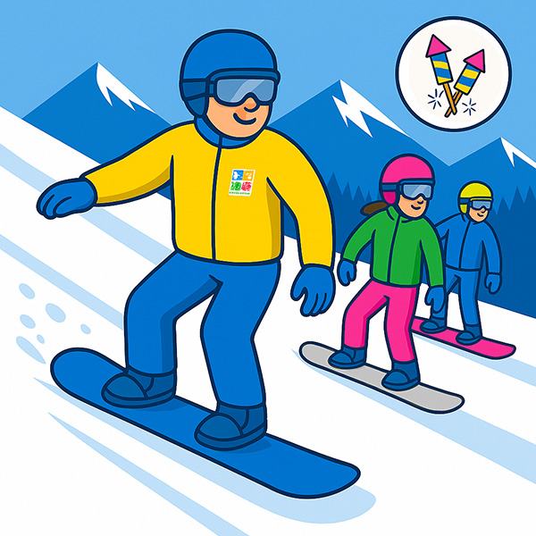 Snowboard course New Year for teenagers