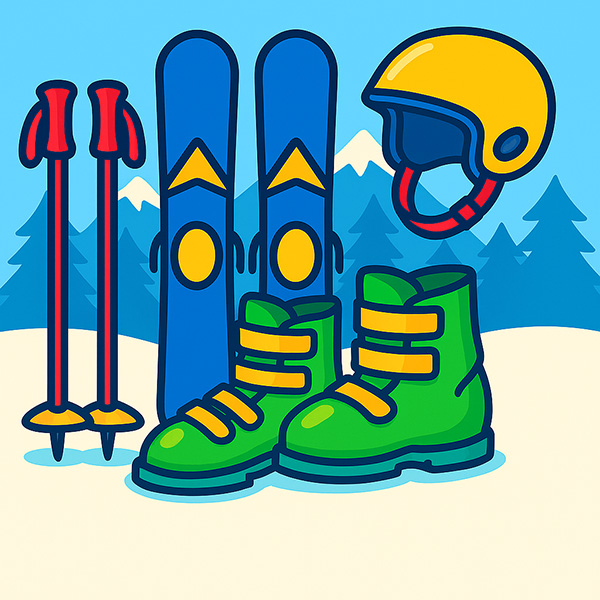 Rental equipment ski for adults