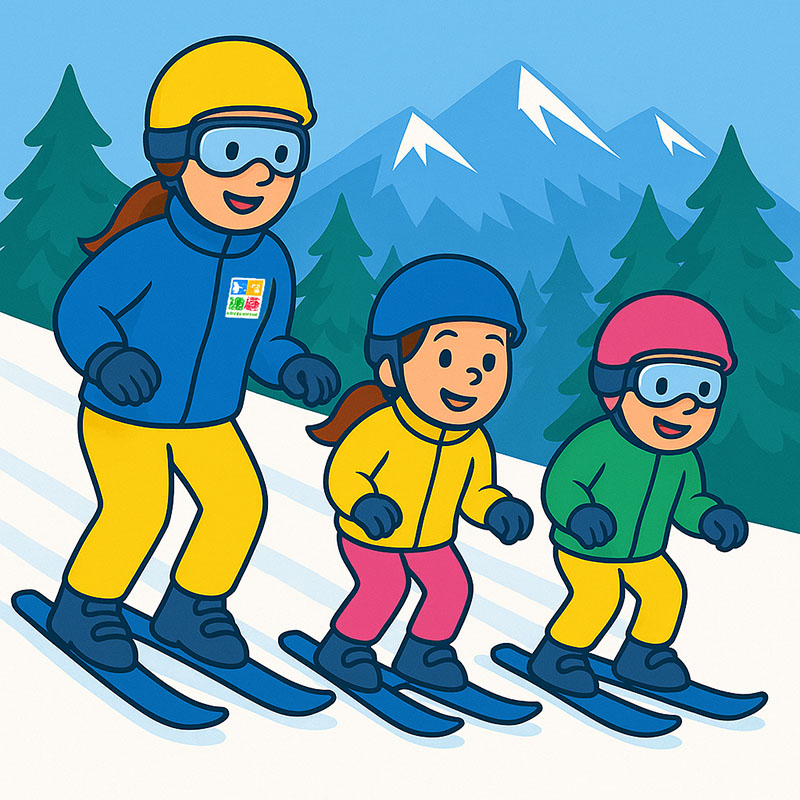 Self-drive ski course for preschool children