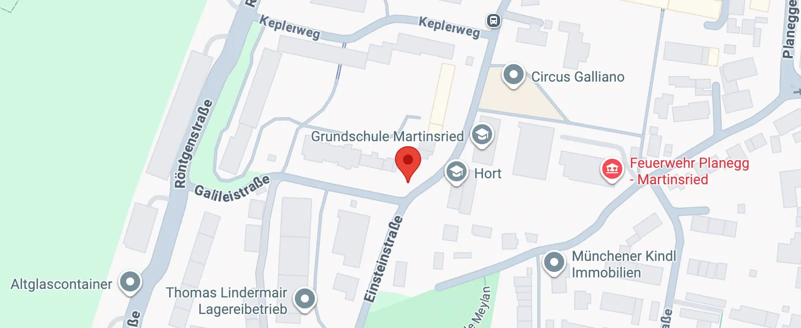 Haltestelle für den Skikurs Martinsried – Schweitzer Team