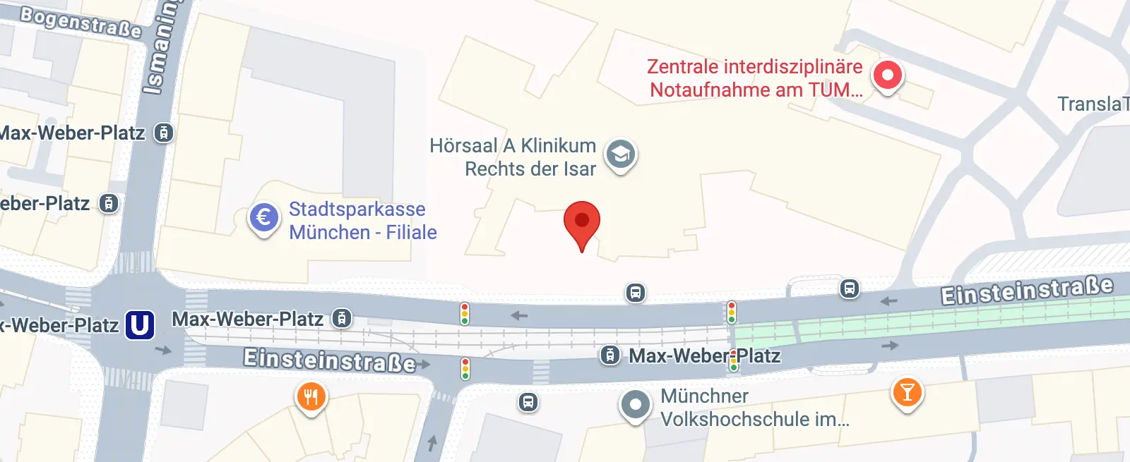 Haltestelle für den Skikurs Max-Weber-Platz – Schweitzer Team